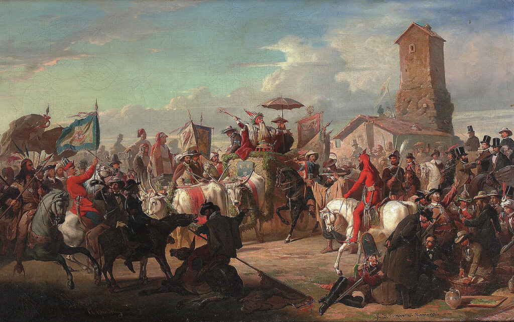 Schilderij van Charles Quaedvlieg, Het Cervaro kunstenaarsfeest